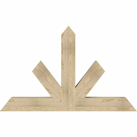 Ekena Millwork Saratoga Rough Sawn Timber Gable Bracket, Douglas Fir, 60"W x 38"H x 6"D x 6"F, 15/12 Pitch GBW060X38X0606SAR00RDF